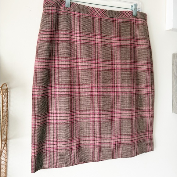 Talbots Wool Blend Glen Plaid Pencil Skirt Size 10 Classic Preppy Academia - Picture 4 of 14